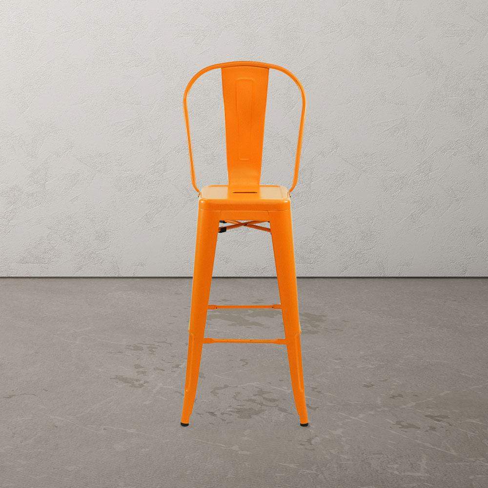 Marais A Cafe Bar Stool with High Back #color_Orange