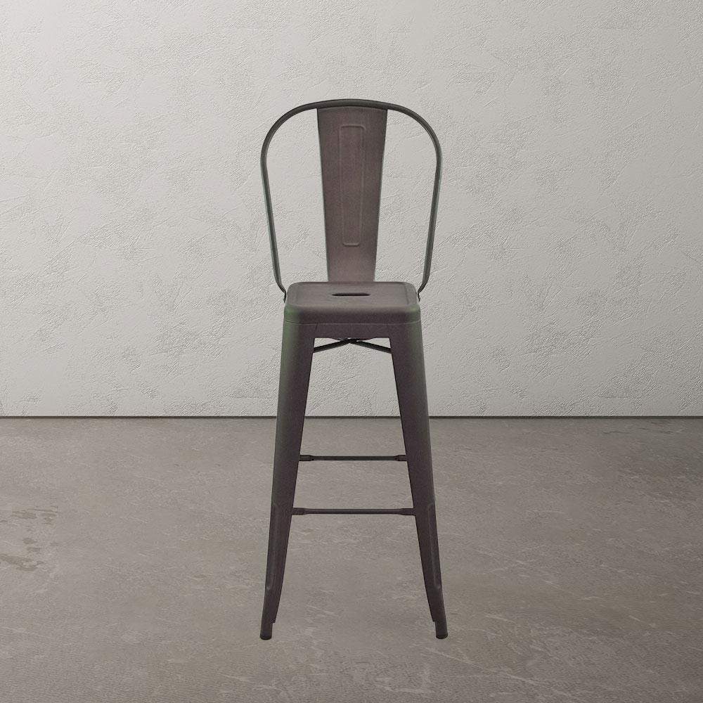 Marais A Cafe Bar Stool with High Back #color_Rust