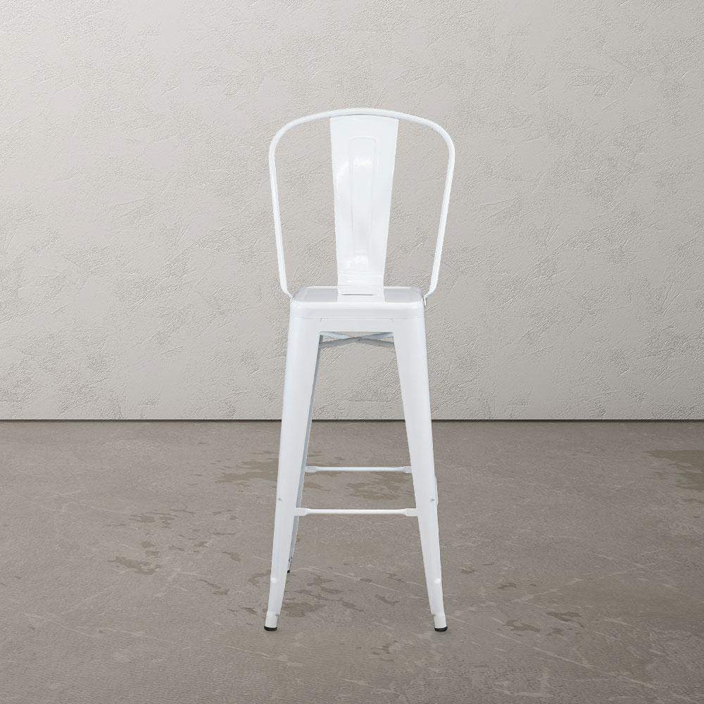 Marais A Cafe Bar Stool with High Back #color_White