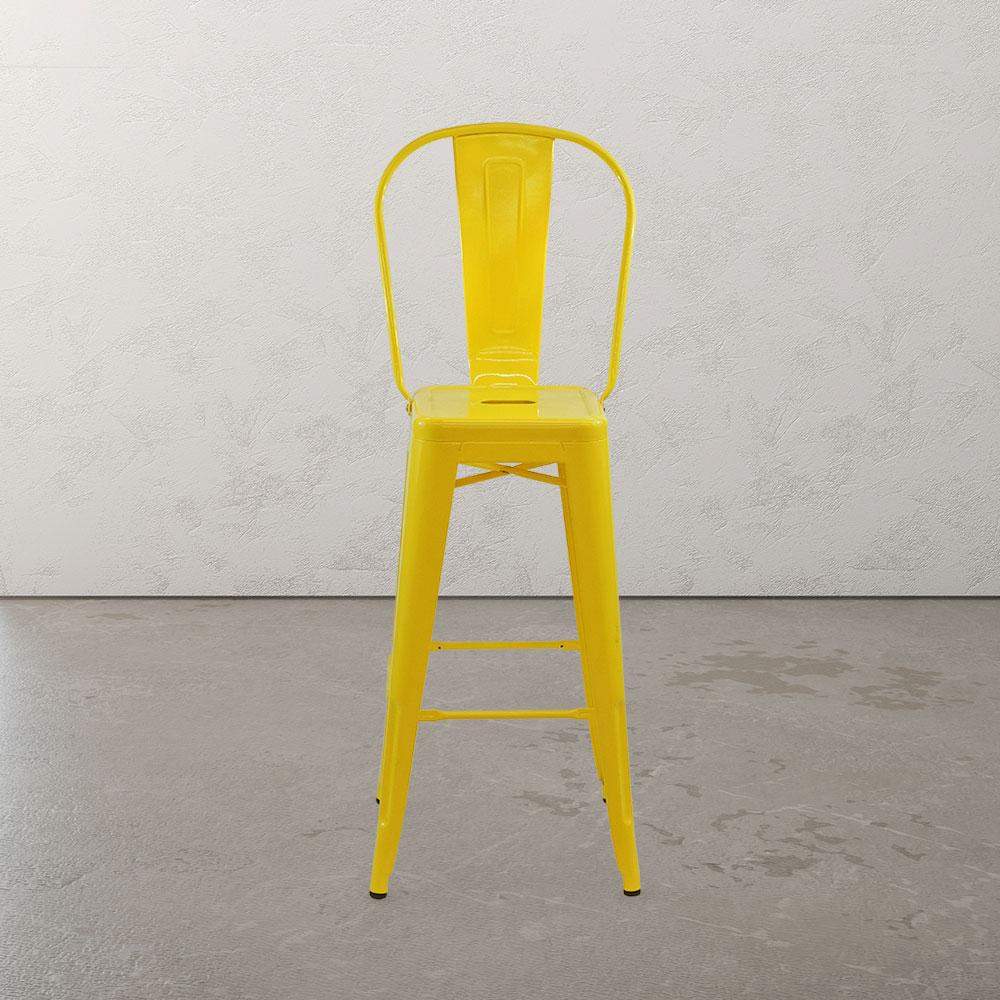Marais A Cafe Bar Stool with High Back #color_Yellow