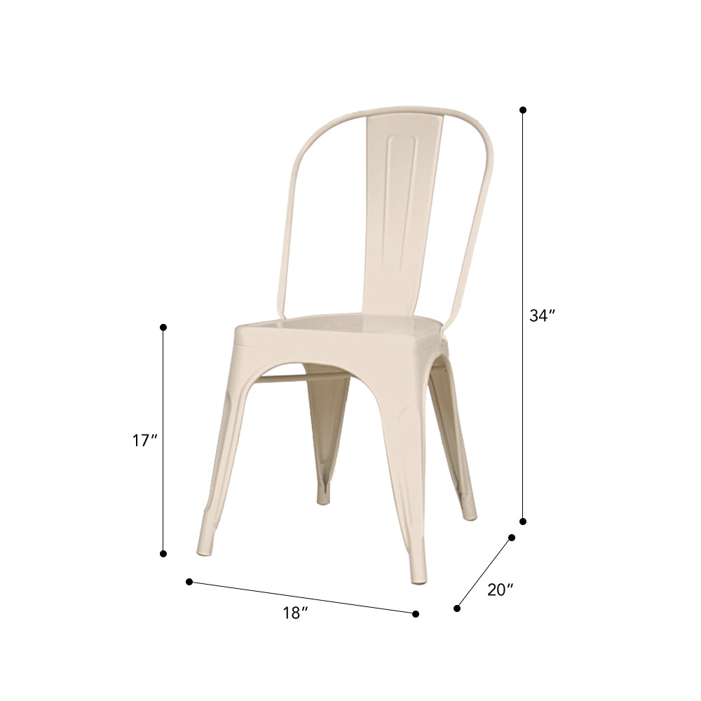 Marais A Dining Chair with Metal Seat #color_Ivory
