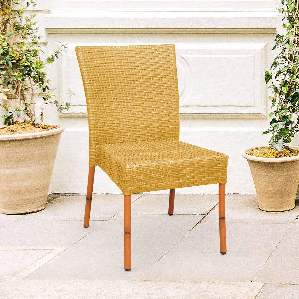 Lyon Patio Dining Side Chair #color_Tan