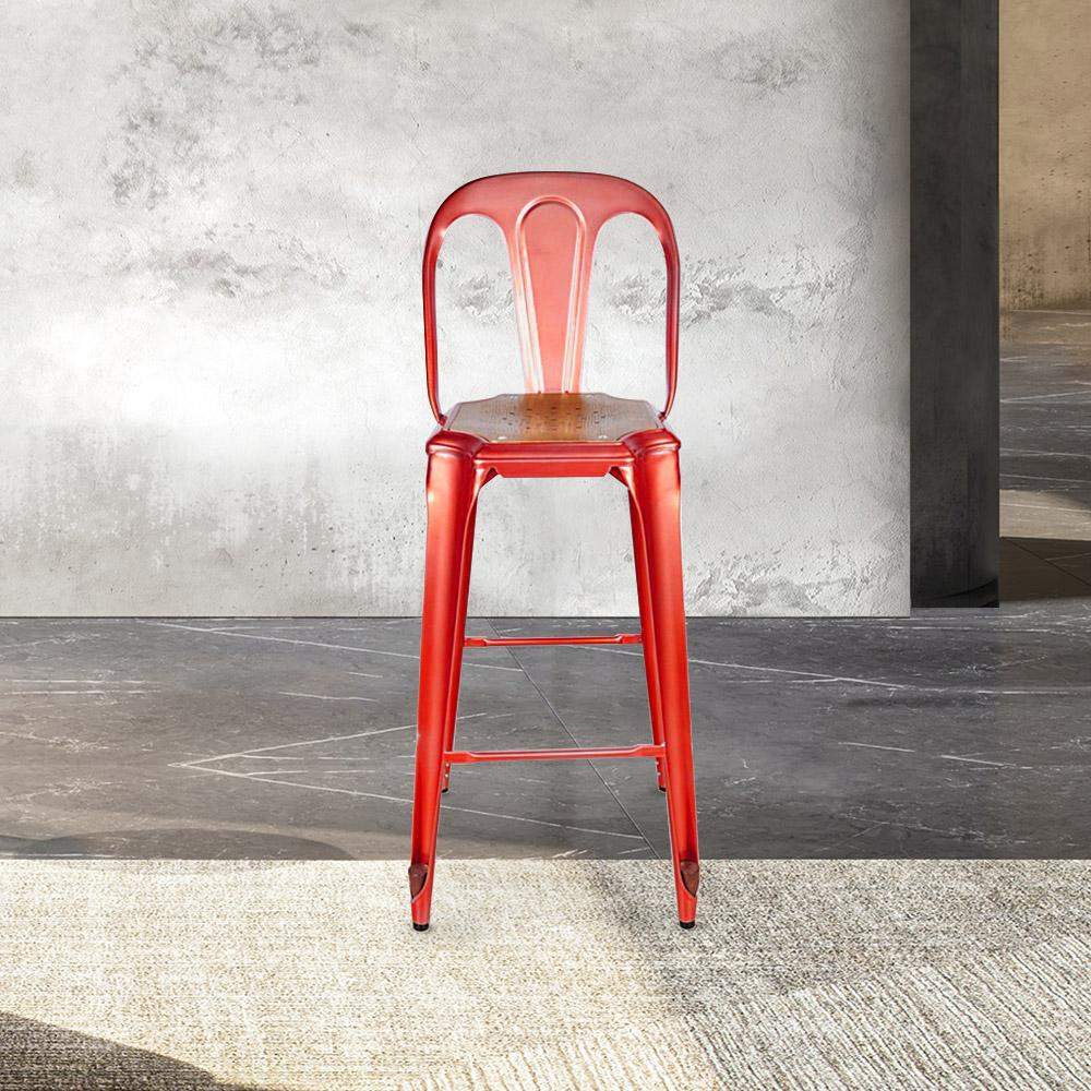 Marais Bar Stool #color_Red/Ash Brown