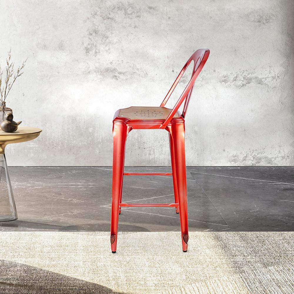 Marais Bar Stool #color_Red/Ash Brown