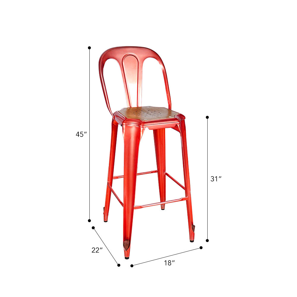 Marais Bar Stool #color_Red/Ash Brown