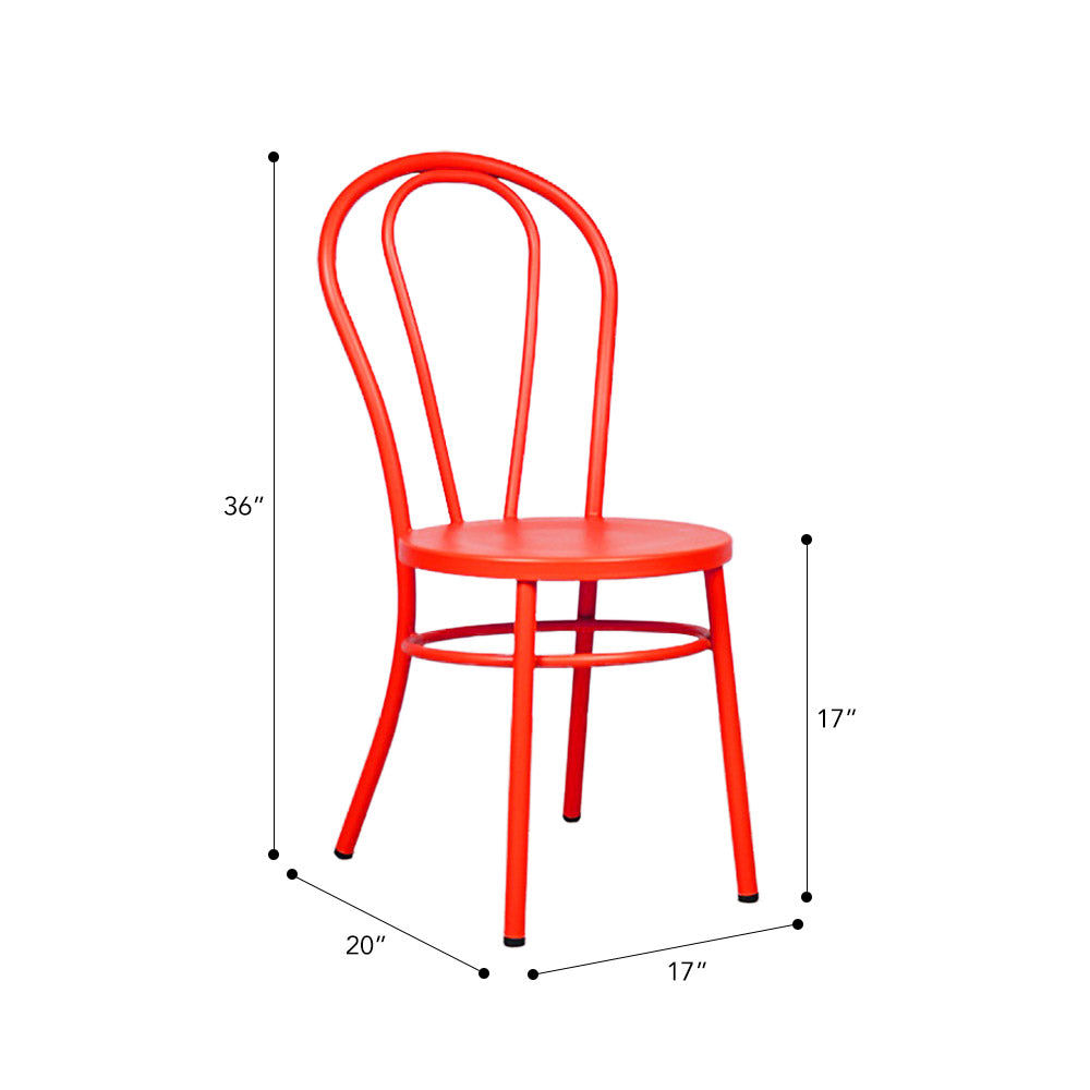Fan Back Metal Chair #color_Red