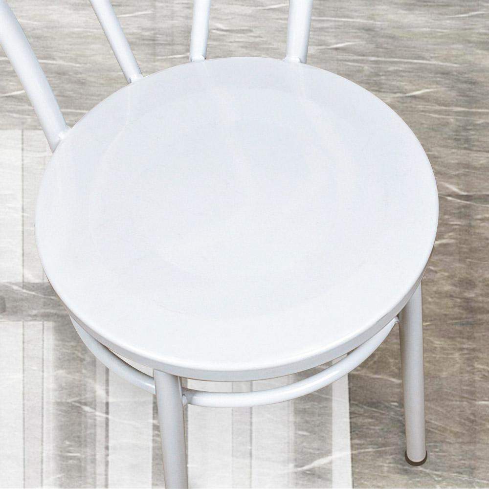 Fan Back Metal Chair #color_White