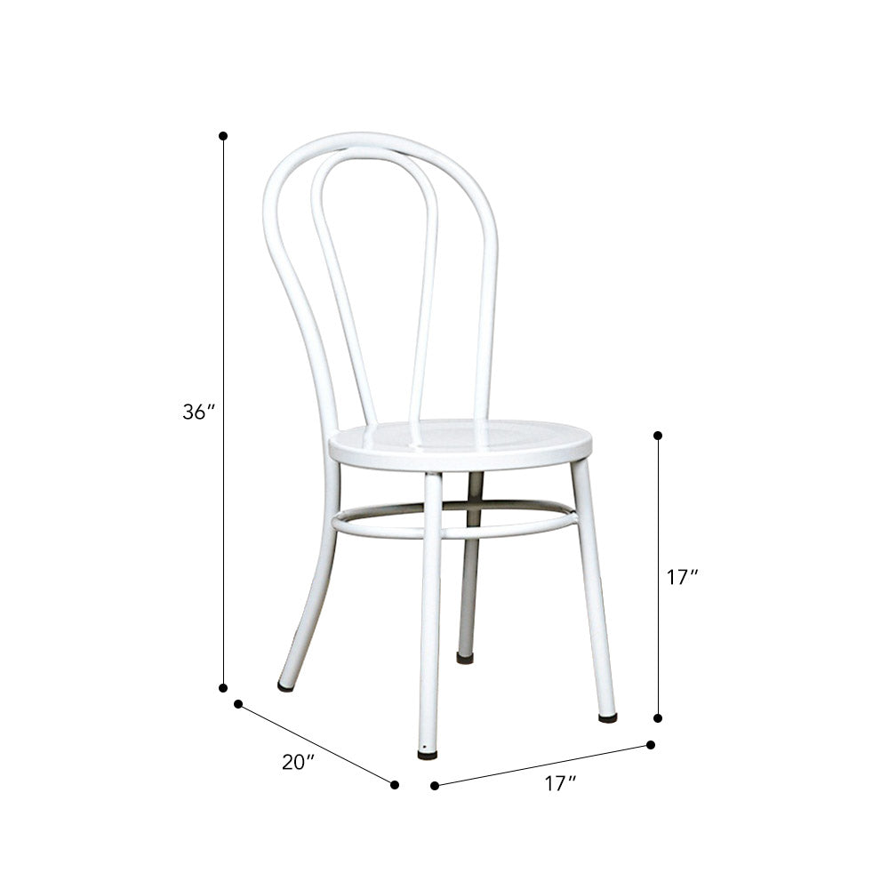 Fan Back Metal Chair #color_White