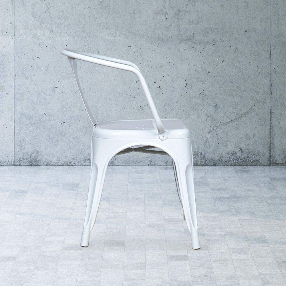 Marais A Arm Chair with Metal Seat #color_White