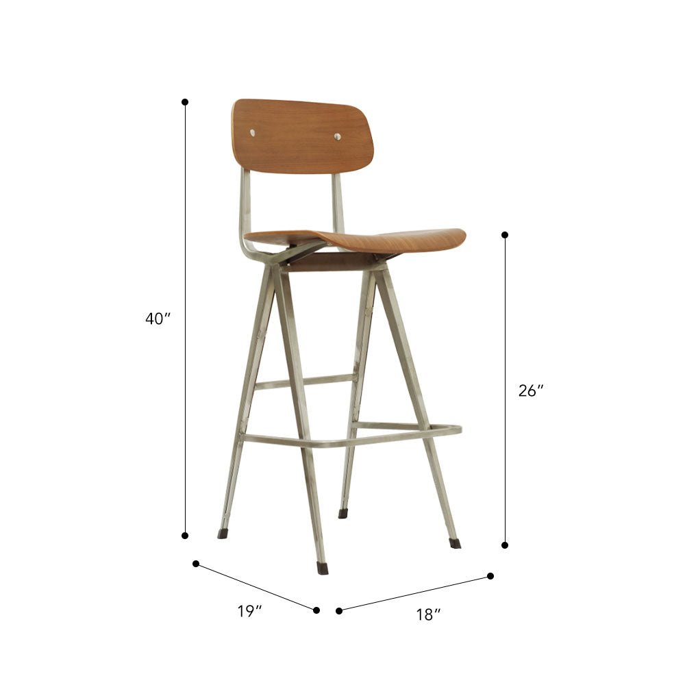 Regent Bar Chair #color_Walnut