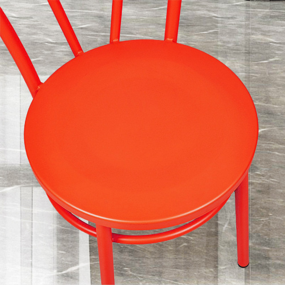 Fan Back Metal Chair #color_Red